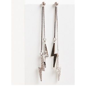 🆕 Gold & Silver Tone Lightning Bolt Earrings NWT Torrid New!